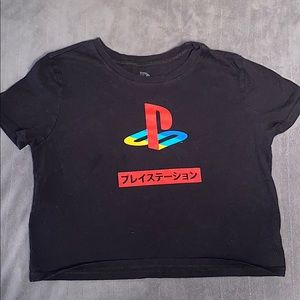 Play Station Logo Crop Top